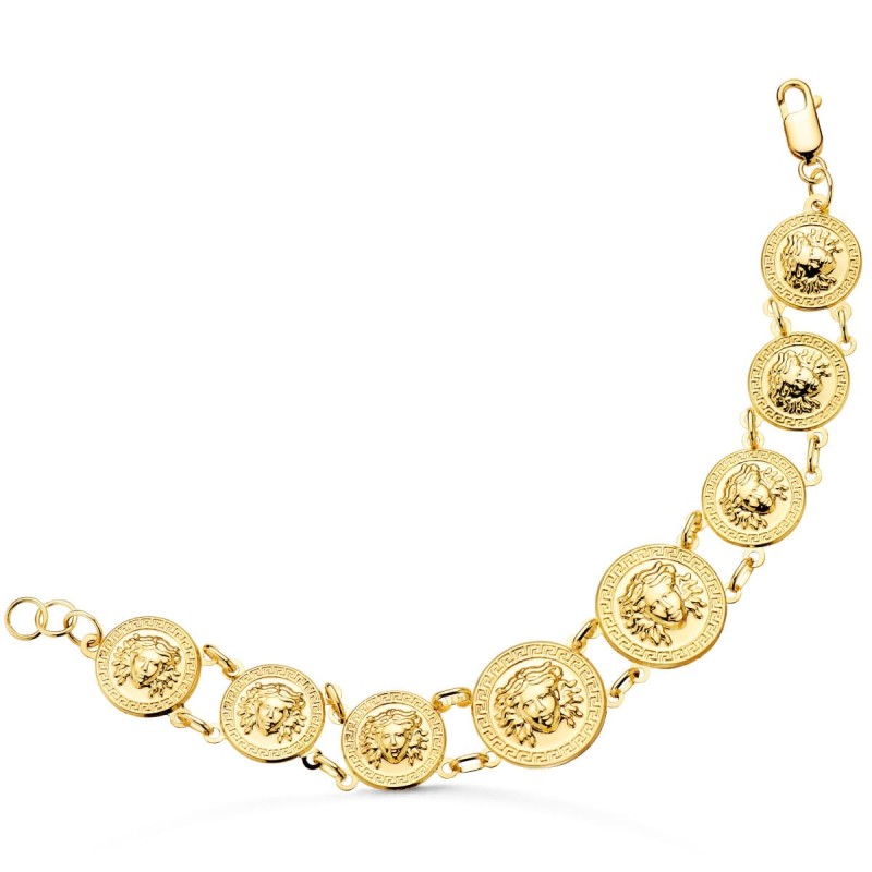Pulsera Oro Amarillo Con Medusas De 20 Y 15 Mm Largo 20.5 Cm oro 18k