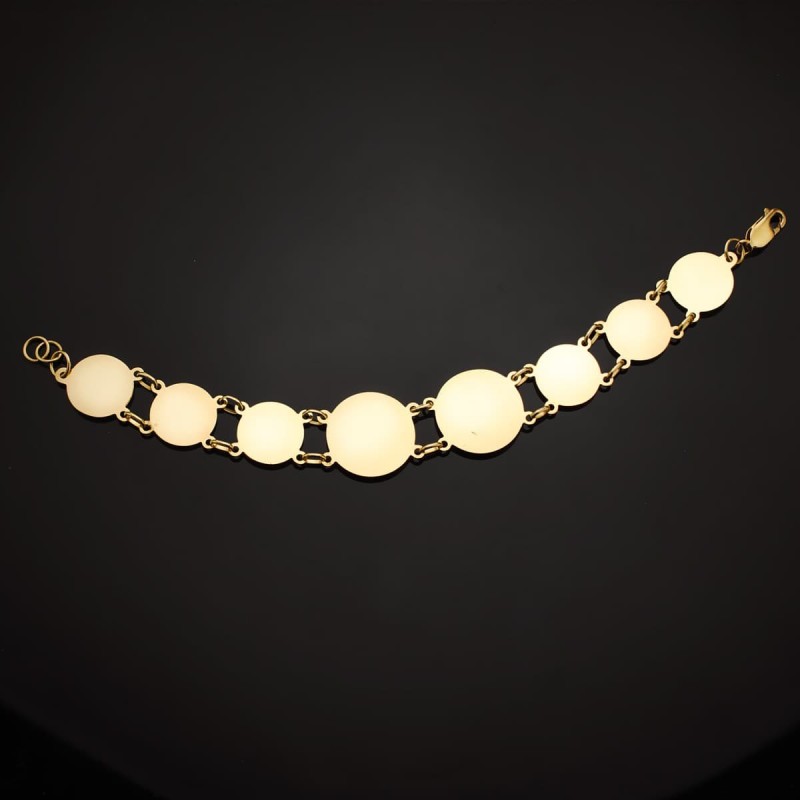 Pulsera Oro Amarillo Con Medusas De 20 Y 15 Mm Largo 20.5 Cm oro 18k
