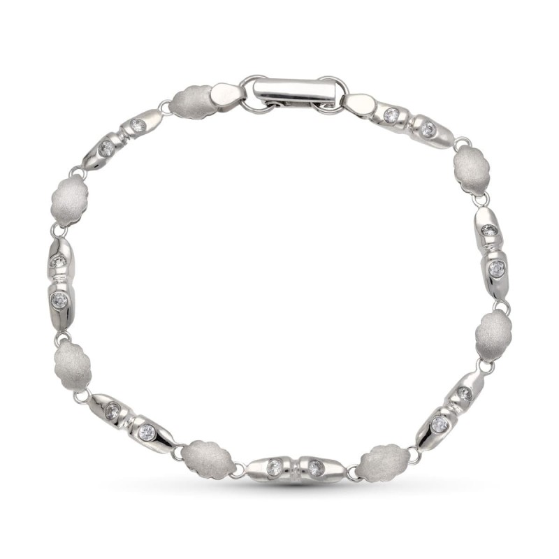 Pulsera Oro Blanco Circonitas oro 18k