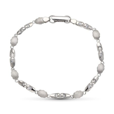 Pulsera Oro Blanco Circonitas oro 18k