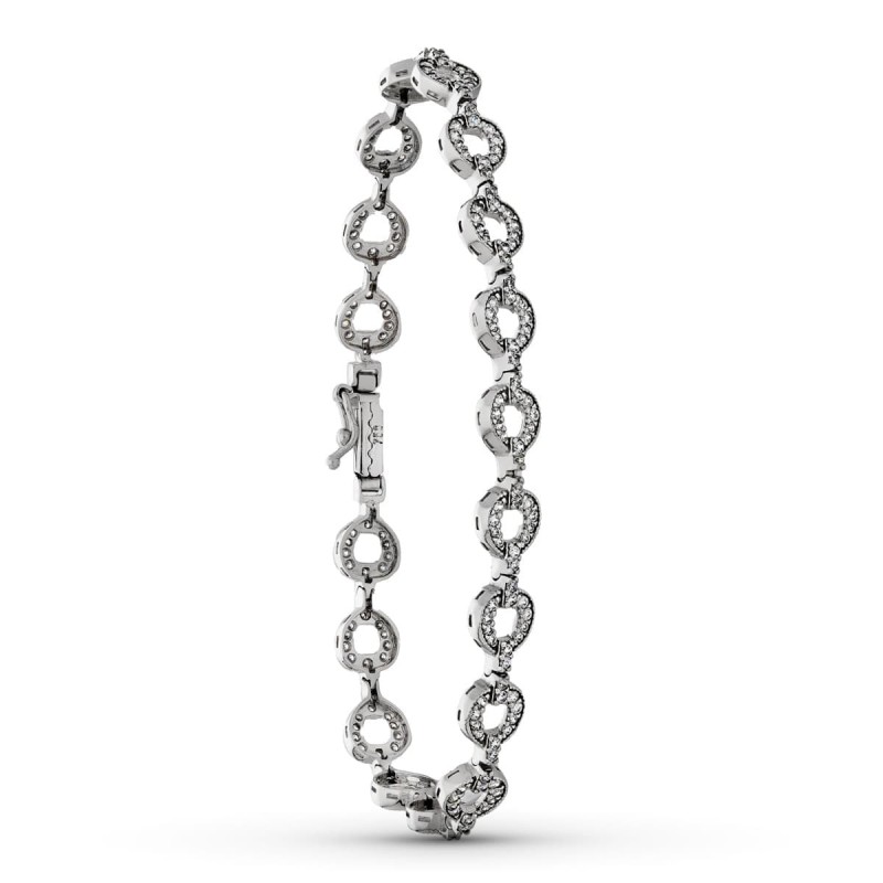 Pulsera Oro Blanco Circonitas oro 18k