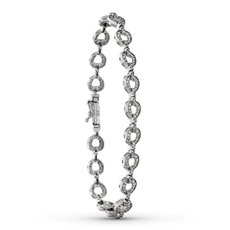 Pulsera Oro Blanco Circonitas oro 18k