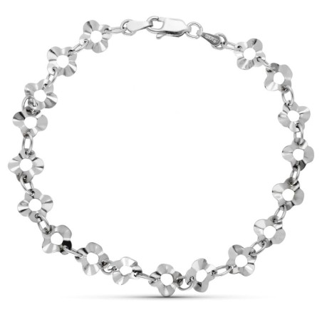 Pulsera Oro Blanco Motivos. 19Cm oro 18k