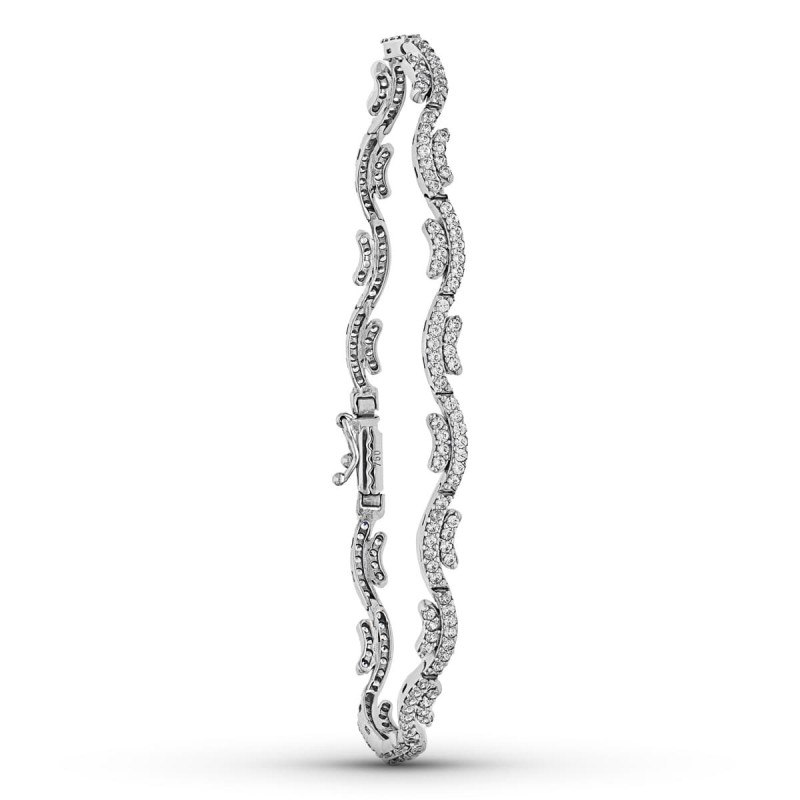 Pulsera Oro Blanco Circonitas oro 18k