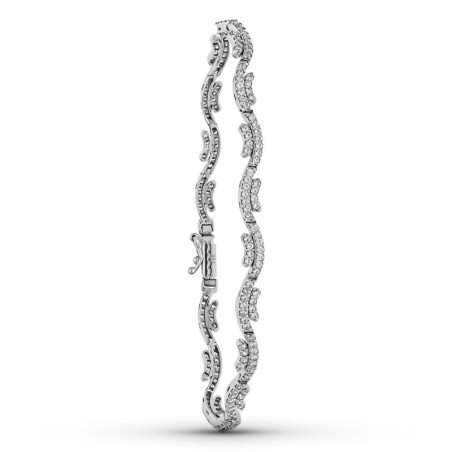 Pulsera Oro Blanco Circonitas oro 18k