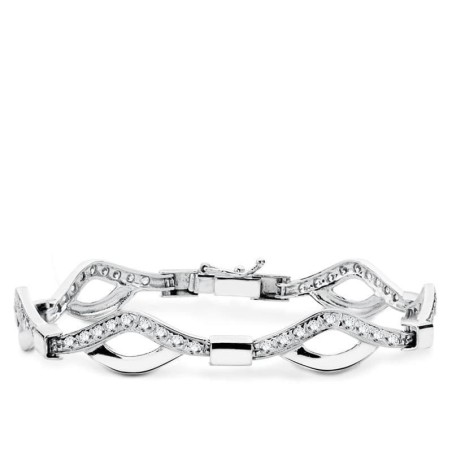 Pulsera Oro Blanco Circonita 18.5Cm oro 18k