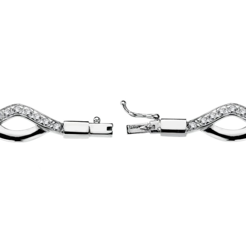 Pulsera Oro Blanco Circonita 18.5Cm oro 18k