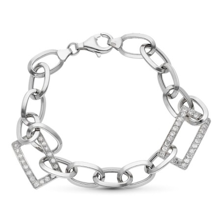 Pulsera Oro Blanco Con Circonita 19Cm oro 18k