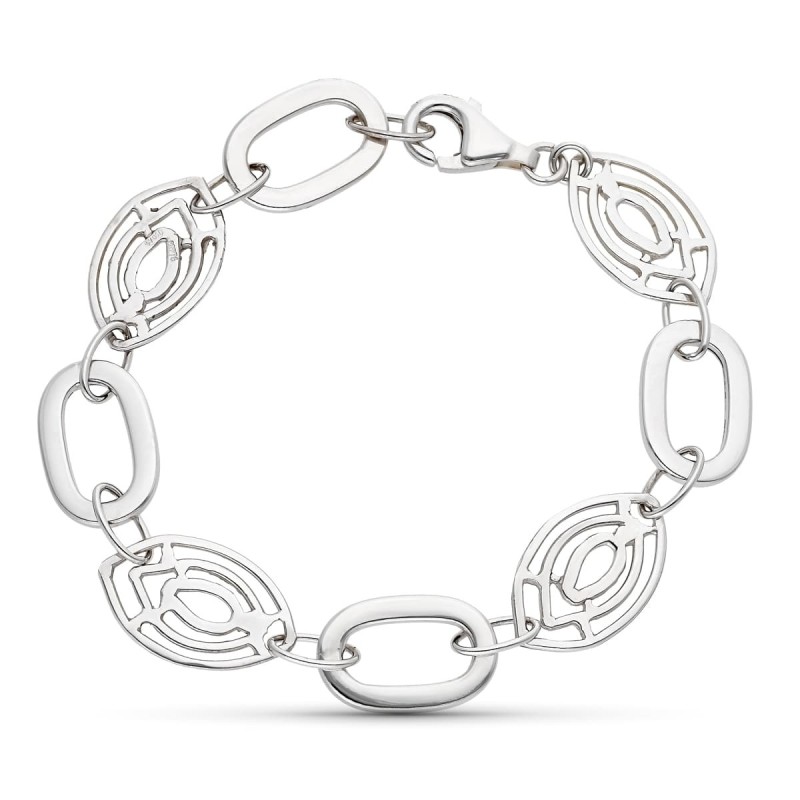 Pulsera Oro Blanco 18Cm oro 18k