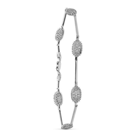 Pulsera Oro Blanco Circonita 19Cm oro 18k