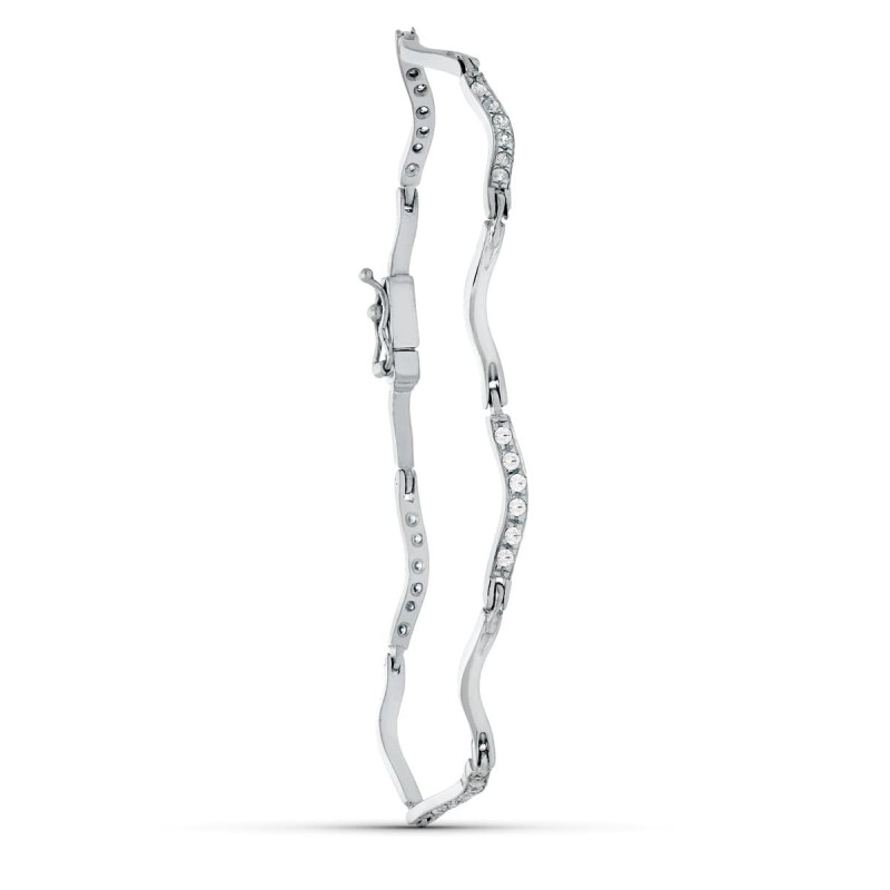 Pulsera Oro Blanco Circonitas oro 18k