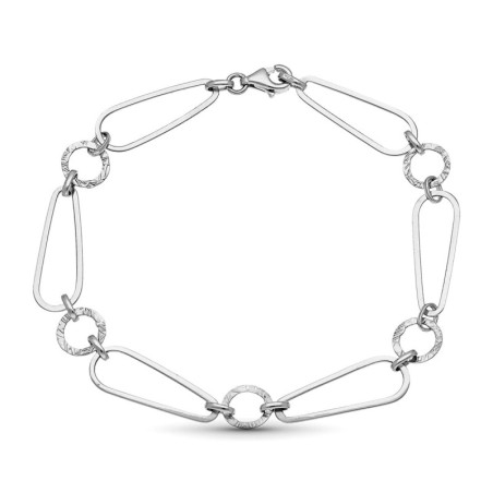 Pulsera Oro Blanco Eslabones oro 18k