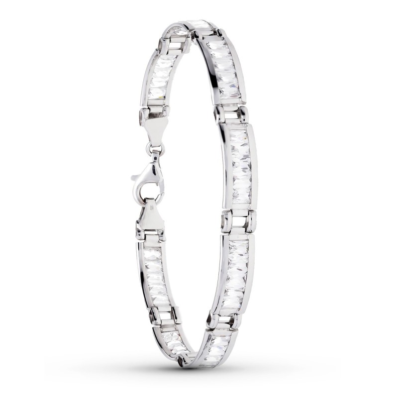Pulsera Oro Blanco Circonita 20Cm oro 18k