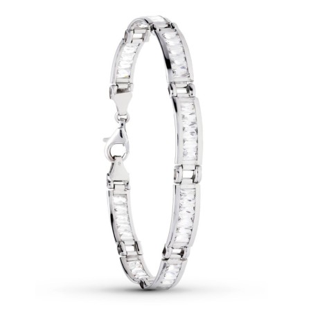 Pulsera Oro Blanco Circonita 20Cm oro 18k