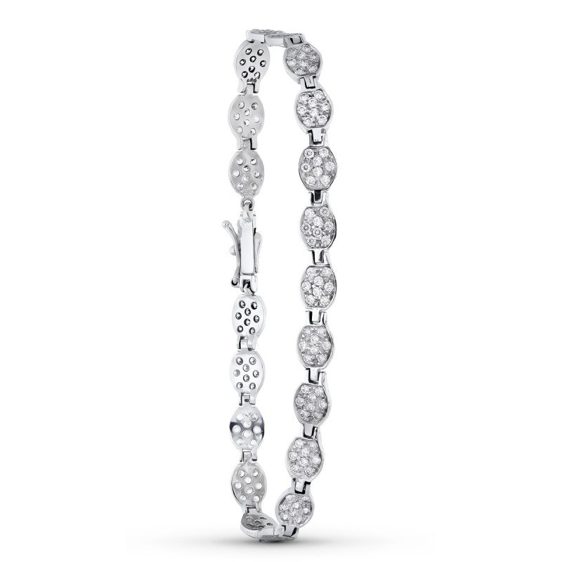 Pulsera Oro Blanco Circonitas oro 18k