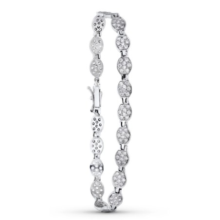 Pulsera Oro Blanco Circonitas oro 18k