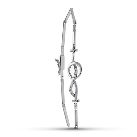 Pulsera Oro Blanco Tramos Circonitas oro 18k