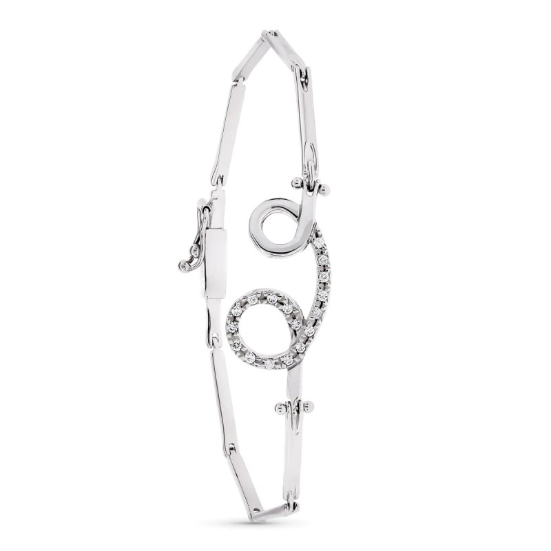 Pulsera Oro Blanco Nudo Con Circonitas oro 18k