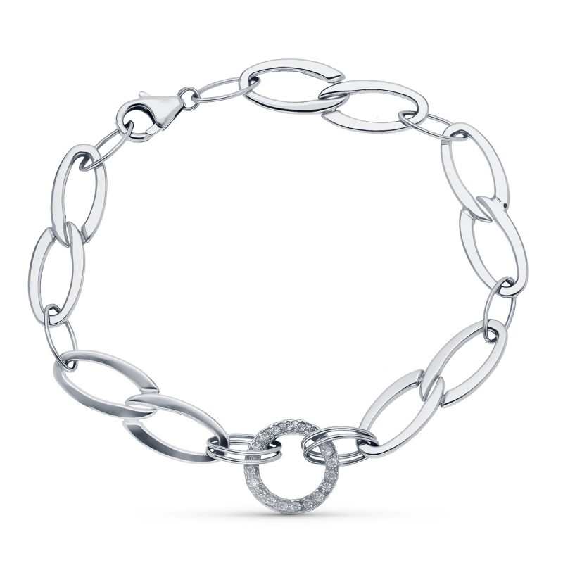 Pulsera Oro Blanco 19Cm oro 18k