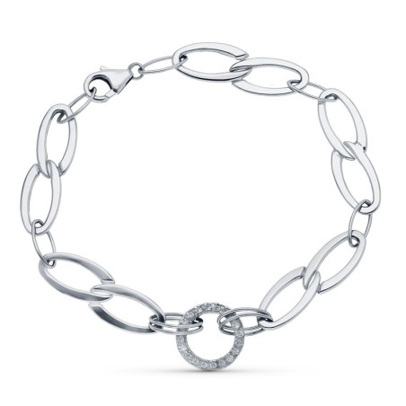 Pulsera Oro Blanco 19Cm oro 18k