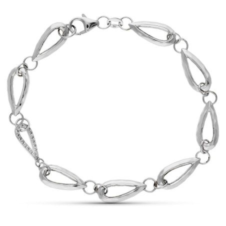 Pulsera Oro Blanco Circonita 19.5 Cm oro 18k