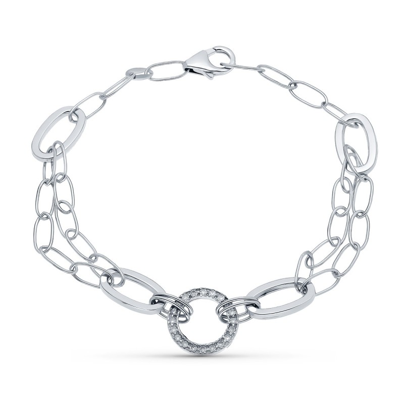 Pulsera Oro Blanco 19Cm oro 18k