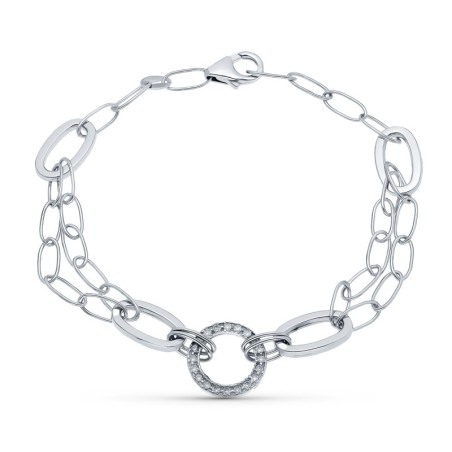 Pulsera Oro Blanco 19Cm oro 18k