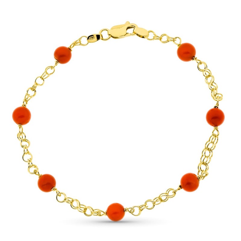 Pulsera Oro Amarillo Jaula Coral Fino Cerdeña 5 Mm 20Cm oro 18k