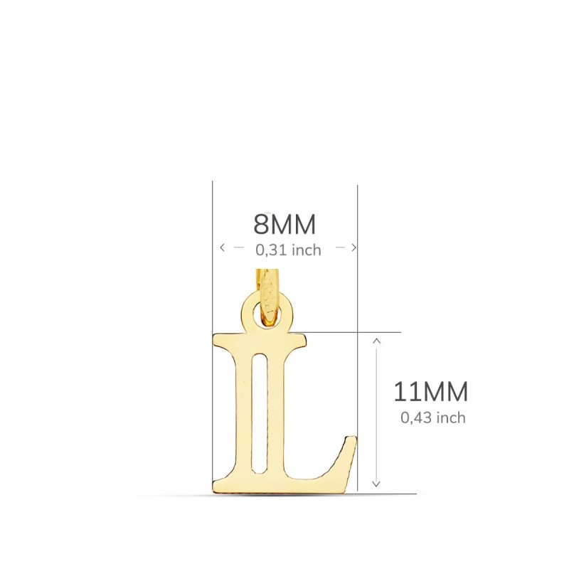Colgante Oro Amarillo Letra " L " . 11X8 Mm oro 18k