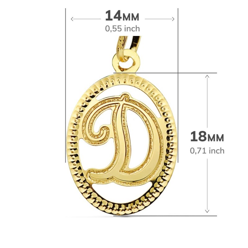 Colgante Oro Amarillo Inicial Letra D 21X14 Mm oro 18k