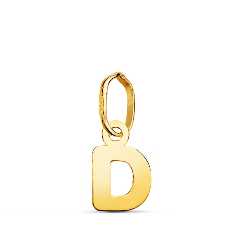 Colgante Oro Amarillo Letra " D " Brillo. 8 X 5 Mm oro 18k