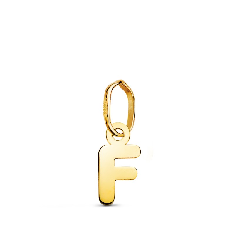 Colgante Oro Amarillo Letra " F " Brillo. 8.4 X 4.2 Mm oro 18k