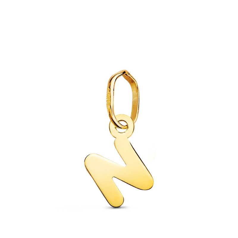 Colgante Oro Amarillo Letra " N " Brillo. 8 X 5 Mm oro 18k