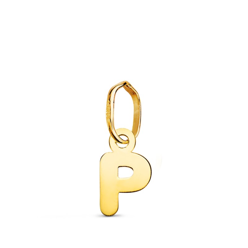 Colgante Oro Amarillo Letra " P " Brillo. 8.4 X 4.5 Mm oro 18k