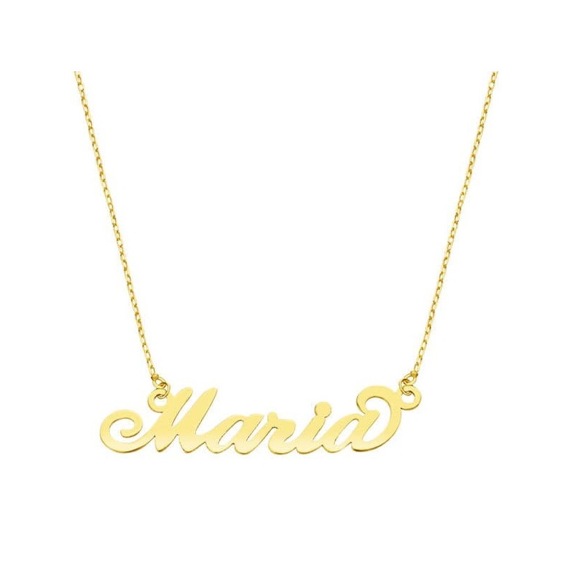 Gargantilla Oro Amarillo Nombre Personalizado 5 Letras. Cadena 45Cm oro 18k