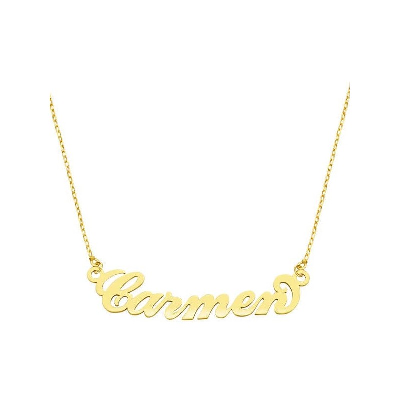 Gargantilla Oro Amarillo Nombre Personalizado 8 Letras. Cadena 45Cm oro 18k