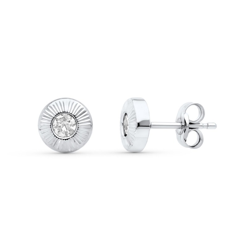 Pendientes Oro Blanco Cerco. 6X6 Mm oro 18k