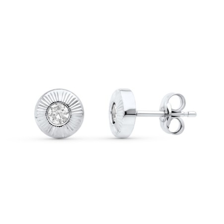 Pendientes Oro Blanco Cerco. 6X6 Mm oro 18k