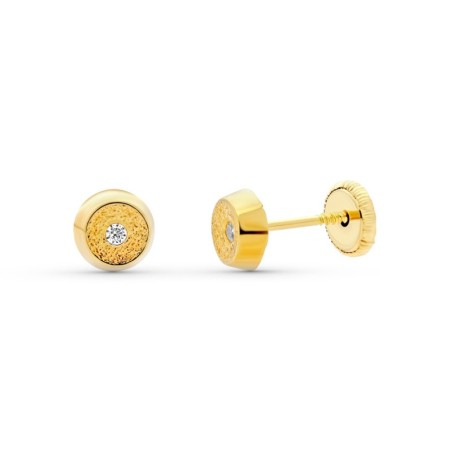 Pendientes Oro Amarillo Redondos 5 Mm.Cierre Tuerca oro 18k